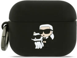 Karl Lagerfeld - Silicone Karl&Choupette Head 3D (KLAP3RUNKC) - Apple AirPods Pro 3 - Black