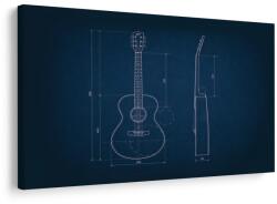 Dovido Tablou schiță tehnică chitară acustică - 150x100