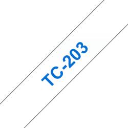 Brother Banda laminata Original Brother Blue on White, TC203, pentru E105|E110|H100|H101|H105|H110|H111|P300|128|200|1000|1010|1090|1100|1120|1130|1160|1170|1180|1190|1200|1230|1280|1290|6100|7100|ST1150, 12m