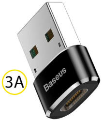 Baseus Adaptor OTG, convertor 3A tip C, USB Baseus, negru, CAAOTG-01