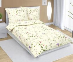 BellaTEX Krepp ágyneműhuzat Ibolyák krémszínű alapon 140x200, 70x90 cm (Bellatex)