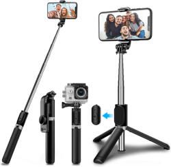 Techsuit Selfie stick Bluetooth cu trepied stabil Techsuit Q02, 103cm