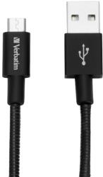 Verbatim CABLU alimentare si date VERBATIM, pt. smartphone, USB 2.0 (T) la Micro-USB 2.0 (T), 30cm, premium, cablu metalic, negru, 48866 (timbru verde 0.08 lei)