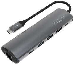 FIXED Hub 6in1 HDMI, USB-CA, RJ45, 4K, PD100W, Fixed FIXHU-P-GR