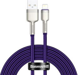 Baseus CABLU alimentare si date Baseus Cafule Metal, Fast Charging Data Cable pt. smartphone, USB la Lightning Iphone 2.4A, braided, 2m, violet CALJK-B05 (timbru verde 0.08 lei) - 6953156202306