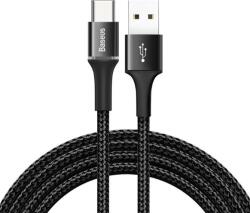 Baseus CABLU alimentare si date Baseus Halo, Fast Charging Data Cable pt. smartphone, USB la USB Type-C 3A, brodat, LED, 1m, negru CATGH-B01 (timbru verde 0.18 lei) - 6953156287273