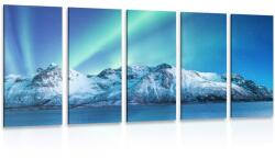 Dovido Tablou 5-piese aurora polară arctică - 200x100