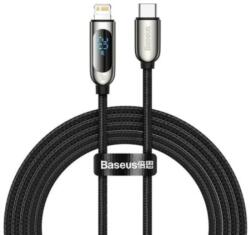 Baseus CABLU alimentare si date Baseus Display, Fast Charging Data Cable pt. smartphone, USB Type-C la Lighting iPhone 20W, braided, 1m, negru CATLSK-01 (timbru verde 0.18 lei) - 6953156208636