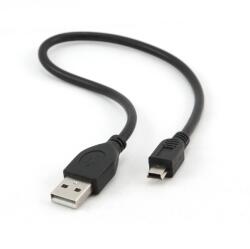Gembird CABLU alimentare si date GEMBIRD, pt. smartphone, USB 2.0 (T) la Mini-USB 2.0 (T), 30cm, conectori auriti, negru, CCP-USB2-AM5P-1 (timbru verde 0.08 lei)