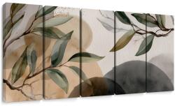 Dovido Tablou 5-piese frunze delicate și umbre - 100x50