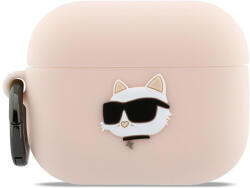 Karl Lagerfeld - Silicone Chaupette Head 3D (KLAP3RUNCHP) - Apple AirPods Pro 3 - Pink