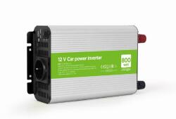 Gembird INVERTER GEMBIRD cu sinusoida simulata, Inverter auto, 800W, Schuko x 1, USB 5V / 2.1A, baterie 10-16V, EG-PWC800-01, (timbru verde 4 lei)