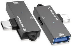 Techsuit Adaptor Type-C USB-A PD100W Techusit DataBlitz A21, gri