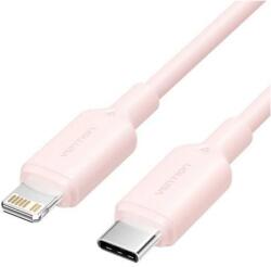 Vention Cablu alimentare si date Vention, USB-C (T) la Lightning (T), 1m, 480 Mbps, 3A, PVC, roz, LAKPF (timbru verde 0.08 lei) -6922794783546