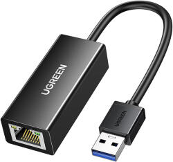 UGREEN Adaptor retea USB la RJ45 cu LED Ugreen, 1000Mbps, negru, 20256