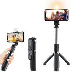 Techsuit Selfie stick cu trepied si lumina LED Techsuit L02s, 104cm