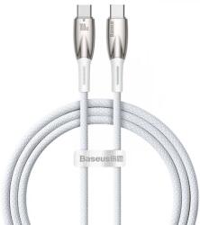 Baseus CABLU alimentare si date Baseus Glimmer, Fast Charging Data Cable pt. smartphone, USB Type-C la USB Type-C 100W, 1m, alb CADH000702 (timbru verde 0.08 lei) - 6932172618049