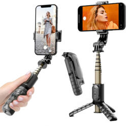 Techsuit Mini selfie stick Bluetooth cu telecomanda Techsuit Q10, 68cm