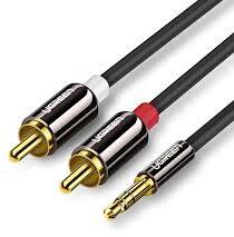 UGREEN CABLU audio Ugreen, AV116 stereo 3.5 mm jack (T) la 2 x RCA (T), 1.5m, conectori auriti, negru 10583 (timbru verde 0.18 lei) - 6957303815838