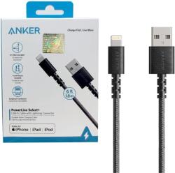Anker CABLU alimentare Anker, USB (T) la Lightning (T), 1.8m, 5V, 2.4A, braided, negru, A8013H12 (timbru verde 0.08 lei)