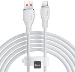 Baseus CABLU alimentare si date Baseus Pudding Series, Fast Charging Data Cable pt. smartphone, USB la USB Type-C 100W, 1.2m, alb P10355703221-B1 (timbru verde 0.08 lei) - 6932172650148