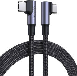 UGREEN - Data Cable US335 (70696) - USB-C to USB-C 90 Degree Cable, Fast Charging 5A, 1m - Space Gray