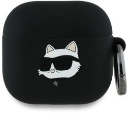 Karl Lagerfeld Husa Apple AirPods 4 Karl Lagerfeld Silicone Choupette Head 3D, negru, KLA4RUNCHK