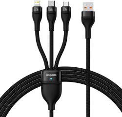 Baseus Cablu de date 3in1 Baseus Flash Series 2, 66W, 1.2m, negru