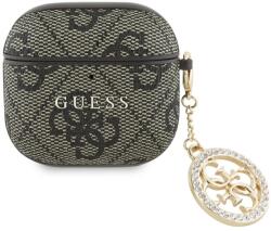 Guess Husa Apple AirPods 4 Guess 4G Strass Charm Collection, maro, GUA4P4E4CDW