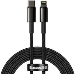 Baseus CABLU alimentare si date Baseus Tungsten Gold, Fast Charging Data Cable pt smartphone, USB Type-C la Lightning 20W, braided, 1m, rezistent zgarieturi, negruCATLWJ-01 (timbru verde 0.18 lei)-6953156232