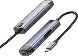 Mcdodo Hub Type-C cu 2x USB, USB-C, SDTF, HDMI 4K Mcdodo, gri, HU-7740
