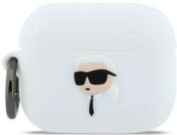Karl Lagerfeld Husa Apple AirPods Pro 3 Karl Lagerfeld Silicone Karl Head 3D, alb, KLAP3RUNIKH