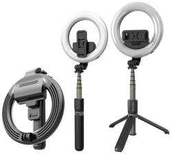 Techsuit Selfie stick cu trepied si ring light Techsuit L07, 90cm
