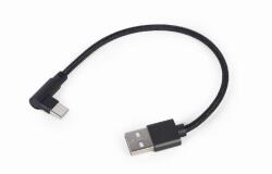 Gembird CABLU alimentare si date GEMBIRD, pt. smartphone, USB 2.0 (T) la USB 2.0 Type-C (T) 90 grade, 0.2m, negru, CC-USB2-AMCML-0.2M (timbru verde 0.08 lei)
