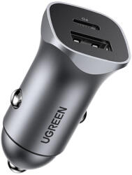 UGREEN Incarcator auto tip C, USB 18W Ugreen, argintiu, 30780