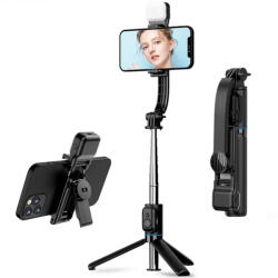 Techsuit Selfie stick Bluetooth cu trepied si LED Techsuit C01s, 107cm