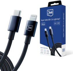 3mk Protection Cablu de date USB-C la Lightning 20W, 3mk Hyper, negru, 1.2m