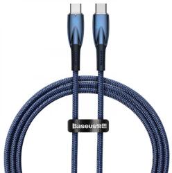 Baseus CABLU alimentare si date Baseus Glimmer, Fast Charging Data Cable pt. smartphone, USB Type-C la USB Type-C 100W, 1m, albastru CADH000703 (timbru verde 0.08 lei) - 6932172618032