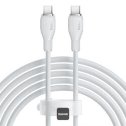Baseus CABLU alimentare si date Baseus Pudding Series, Fast Charging Data Cable pt. smartphone, USB Type-C la USB Type-C 100W, 1.2m, alb P10355702221-B1 (timbru verde 0.08 lei) - 6932172650230