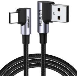 UGREEN - Data Cable Right Angle US176 (70875) - USB to Type-C, Fast Charge, 18W, 3A, 3m - Space Gray