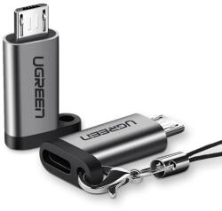 UGREEN - OTG Adapter US282 (50590) - Micro-USB to Type-C, with FCP, QC 2.0 Support, up to 480Mbps - Gray