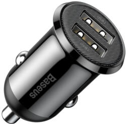 Baseus Incarcator auto bricheta USB Baseus, 4.8A, negru, CCALLP-01
