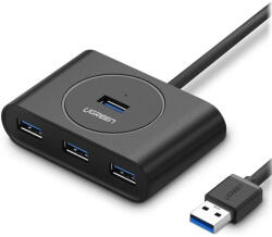 UGREEN Hub USB la 4x USB 5Gbps Ugreen, 1m, negru, 20291