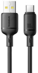 Baseus CABLU alimentare si date Baseus Silky, Fast Charging Data Cable pt. smartphone, USB la USB Type-C 100W, 1m, negru P10377703113-00 (timbru verde 0.08 lei) - 6932172668747