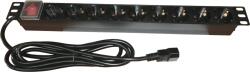Emtex Bara alimentare aluminiu / PDU, 19 inch, 9 prize Schuko, 16A, 3500W, 3x1.5, 3m, stecher C14 - EMTEX PDU9K-C14 (timbru verde 2 lei)