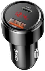 Baseus INCARCATOR AUTO Baseus Magic Series PPS, 1xUSB Output 4.5V / 5A, 1 x USB Type-C Output 5V / 3A, total output 45W, 6A, pt. bricheta auto, afisaj digital, negruCCMLC20C-01 (timbru verde 0.18 lei)-695315