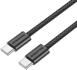 BOROFONE CABLU alimentare si date Borofone BX104, Fast Charging Data Cable pt. smartphone, USB Type-C la USB Type-C 60W, braided 1m, negru 6941991110009 (timbru verde 0.18 lei)
