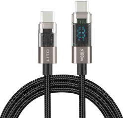 Lito - Data Cable (LD09-LC) - Type-C to Type-C, 100W High Speed Charging, Braided, LED Display, 1.2m - Black