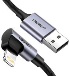 UGREEN - Data Cable (60770) - USB to Angled Lightning, 2.4A, 1.5m - Black