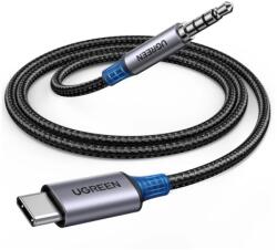 UGREEN CABLU AUDIO Ugreen, CM734 1 x USB Type-C (T) la 1 x Jack 3.5mm (T), lungime cablu 1m, 24bit / 96KHz, braided, negru 35056 (timbru verde 0.18 lei) - 6941876230563